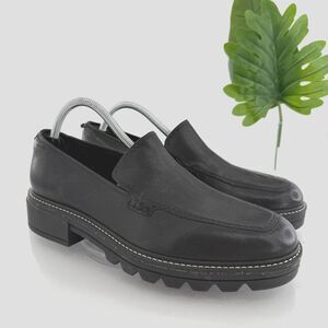 Bernardo Studio Womens Caleb Penny Loafers Block Heel Black Leather Size 11